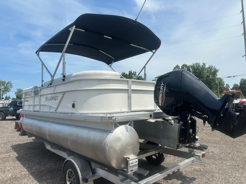 Slide: The Image of 2021 Godfrey SWEETWATER 2186 SB pontoon boat with Mercury engine on trailer. - 4