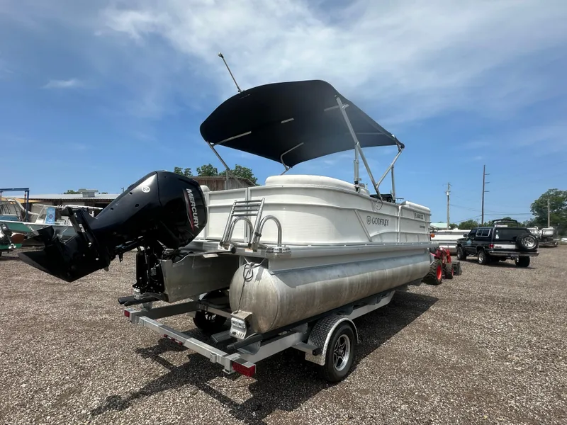 Slide: The Image of 2021 Godfrey SWEETWATER 2186 SB pontoon boat on trailer, with Mercury outboard motor. - 5