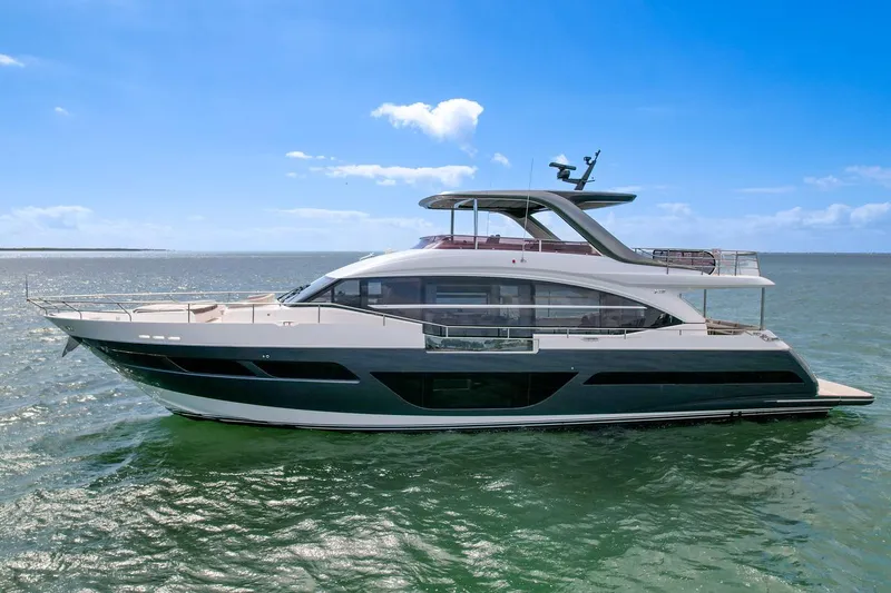 The Image of Luxury yacht Princess Y78 2021 model cruising on a sunny day. - 0