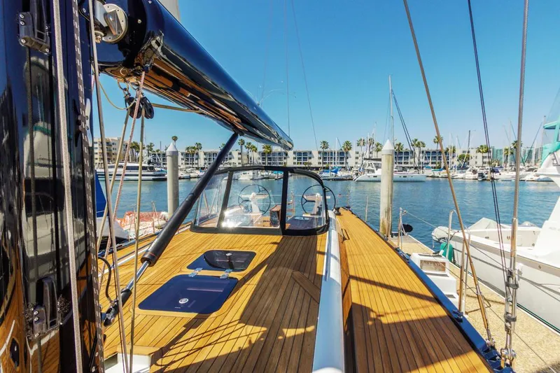 Slide: The Image of Luxurious 2017 Solaris 50 yacht docked at a sunny marina. - 6