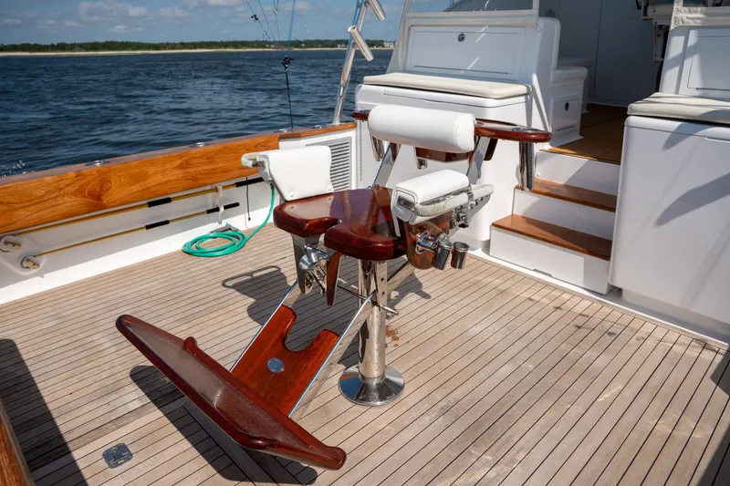 Slide: The Image of 2007 Custom Carolina Layton Express boat deck with fishing chair and ocean view. - 37