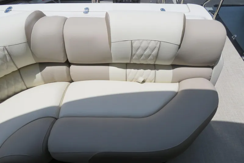 Slide: The Image of 2026 Avalon Excalibur LTD Elite Windshield logo on boat flooring. - 32