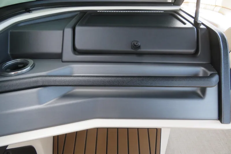 Slide: The Image of Luxurious seating on 2026 Avalon Excalibur LTD Elite Windshield boat, featuring elegant design and comfort. - 44