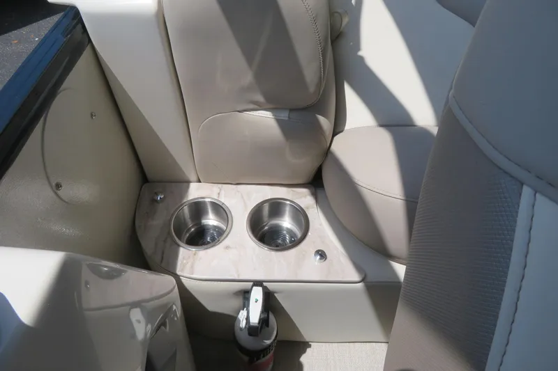 Slide: The Image of Luxurious seating in 2026 Avalon Excalibur LTD Elite Windshield boat interior. - 55