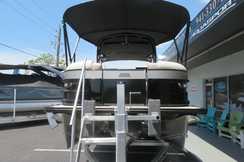 Slide: The Image of 2026 Avalon 2585 Excalibur LTD Elite Windshield luxury tri-toon on trailer, Sarasota, FL. - 6