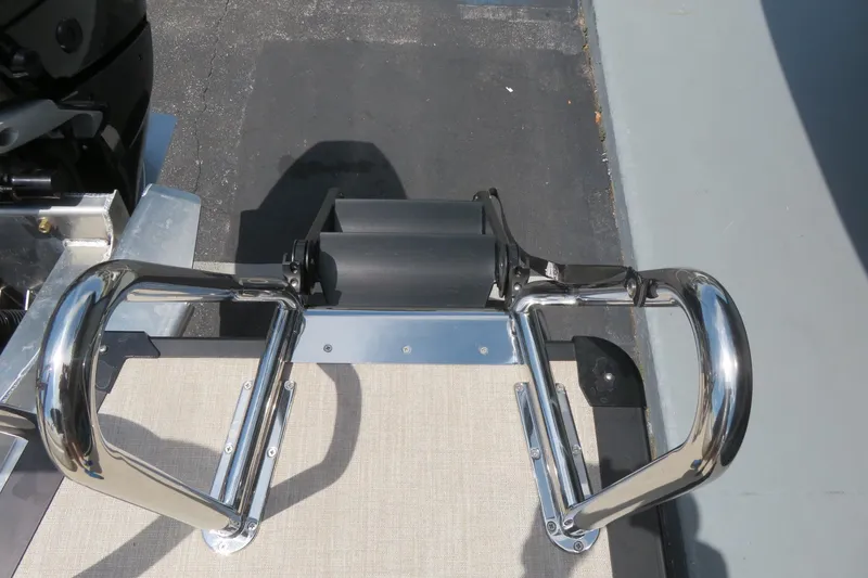 Slide: The Image of 2026 Avalon Excalibur LTD Elite Windshield boat interior with seating and storage. - 68