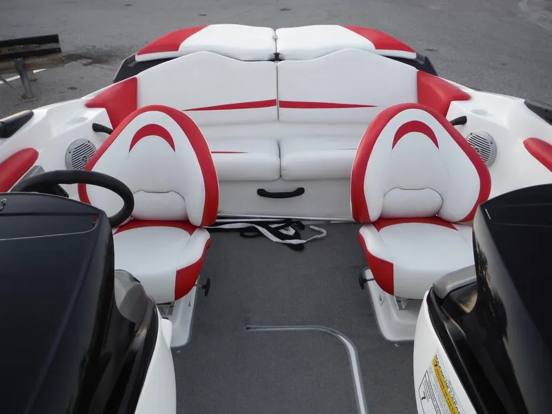 Slide: The Image of 2012 Sea-Doo Sport Boats 200 Speedster interior with red and white seating. - 7
