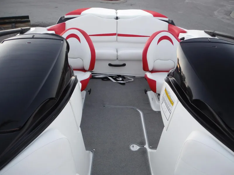 Slide: The Image of 2012 Sea-Doo Sport Boats 200 Speedster interior with red and white seating. - 8