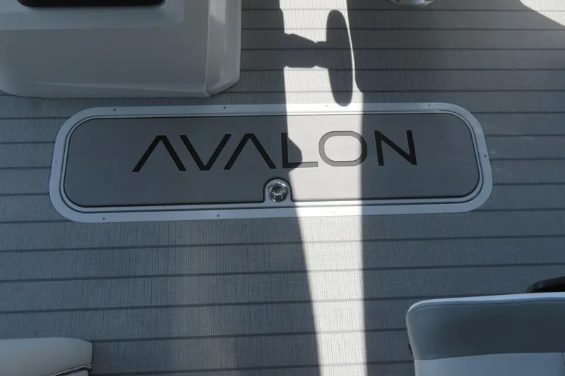 Slide: The Image of 2026 Avalon 2385 LSZ Quad Lounger deck, luxury tri-toon boat, Sarasota, FL. - 32