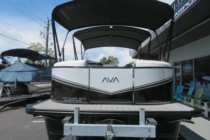 Slide: The Image of 2026 Avalon 2385 LSZ Quad Lounger luxury tri-toon boat in Sarasota, FL dealership. - 4