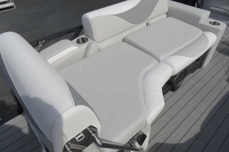 Slide: The Image of Luxurious white seating on 2026 Avalon 2385 LSZ Quad Lounger Tri-toon, Sarasota, FL. - 16