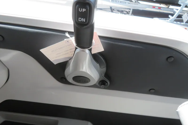 Slide: The Image of Close-up of 2026 Avalon 2385 LSZ Quad Lounger Shift control lever in Sarasota, FL. - 25
