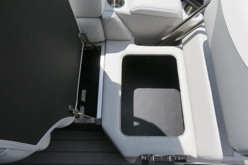 Slide: The Image of 2026 Avalon 2385 LSZ Quad Lounger interior storage compartment, luxury tri-toon boat, Sarasota, FL. - 56