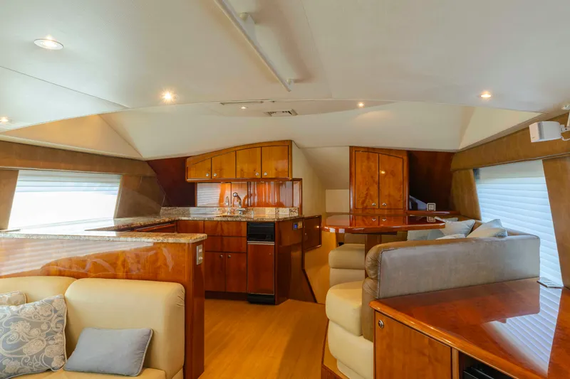 Slide: The Image of Luxurious interior of 2008 Ocean Yachts 54 Super Sport with elegant wood finishes and modern amenities. - 21