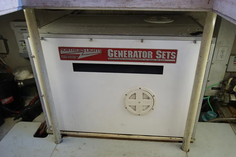 Slide: The Image of Northern Lights generator in a 2001 Monk 36 (Hull #215) engine room. - 41