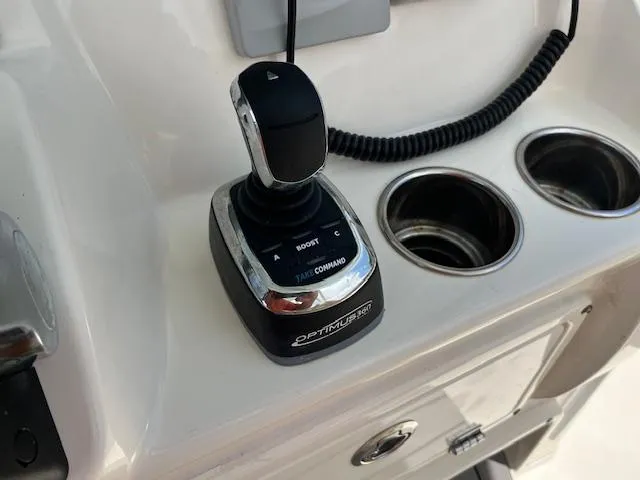 Slide: The Image of Joystick control on 2019 Cobia 320 Center Console boat dashboard. - 12