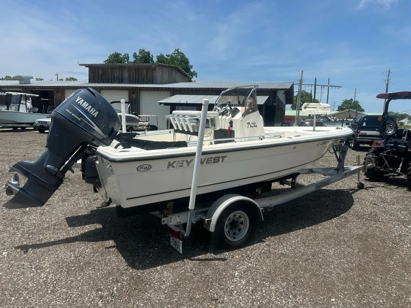 Slide: The Image of 2008 Key West 186 Bay Reef boat with Yamaha outboard motor on trailer. - 7