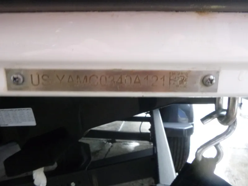 Slide: The Image of 2021 Yamaha AR210 boat identification plate with serial number. - 16