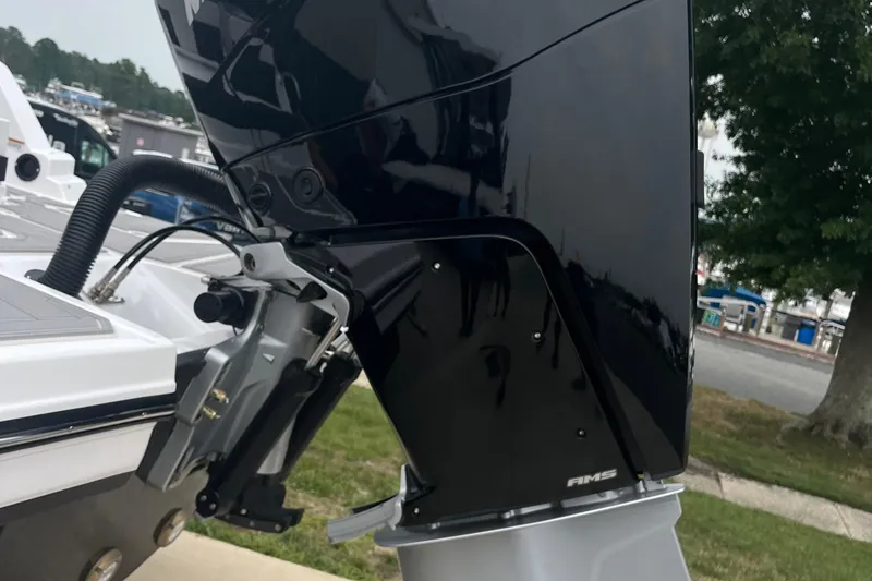 Slide: The Image of Close-up of a 2026 Monterey M-65 boat engine, showcasing sleek design and modern technology. - 11