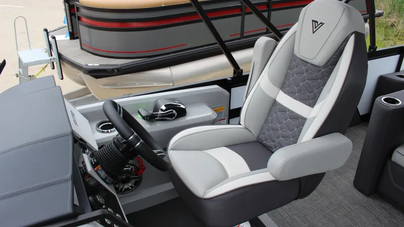 Slide: The Image of Captain's chair in 2025 Viaggio Diamante U boat, featuring sleek design and modern controls. - 13