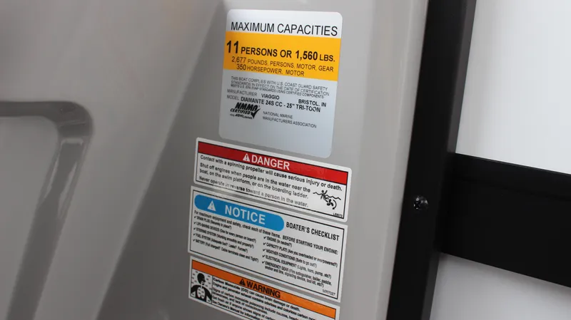 Slide: The Image of Safety and capacity labels on 2025 Viaggio Diamante U boat. - 17