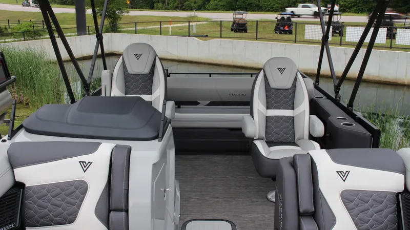 Slide: The Image of Luxurious interior of 2025 Viaggio Diamante U boat with stylish seating and modern design. - 9