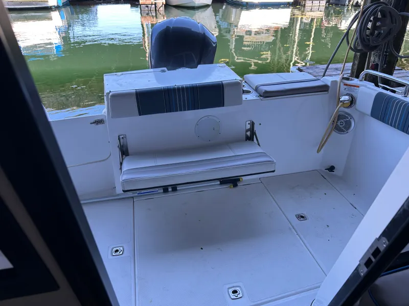 Slide: The Image of 2017 Cutwater C-242 Coupe boat interior with seating and water view. - 12