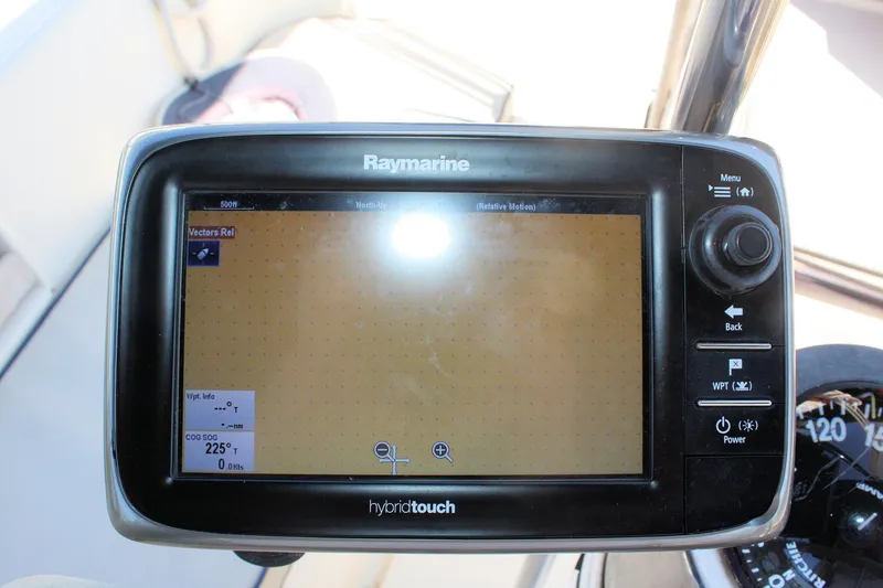 Slide: The Image of Raymarine navigation display on a 2004 Pacific Seacraft 31 sailboat. - 21
