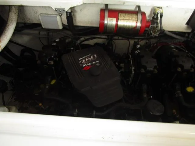 Slide: The Image of 2007 Monterey 298SSX Super Sport boat for sale in showroom, covered and on trailer. - 22