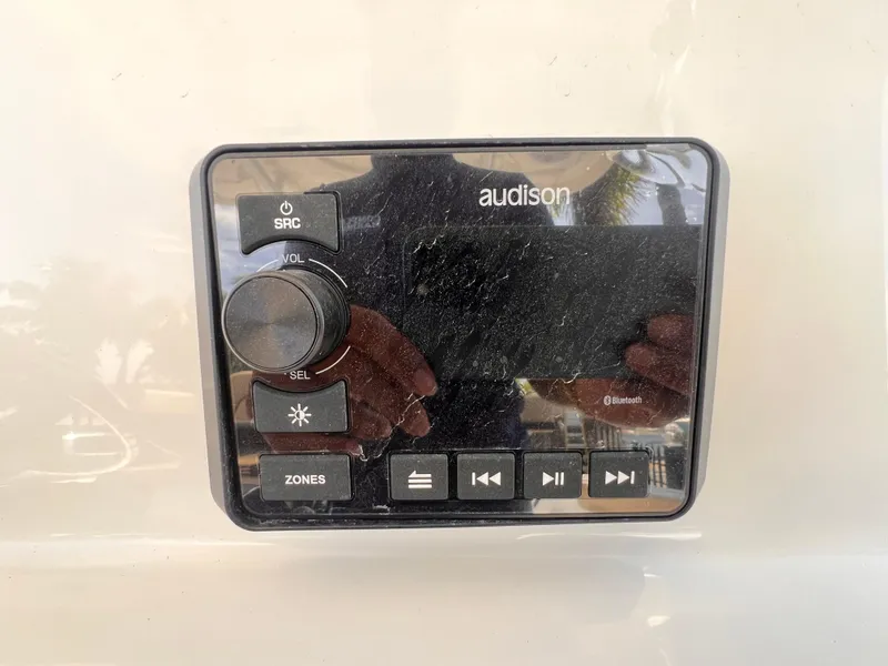 Slide: The Image of Audison audio control panel on 2026 Sea Pro 262 Sport boat. - 22
