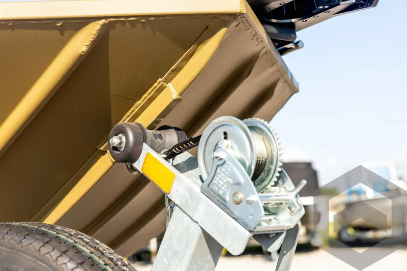 Slide: The Image of 2025 G3 Gator Tough 1652 VBW boat trailer winch close-up, showcasing sturdy construction. - 11