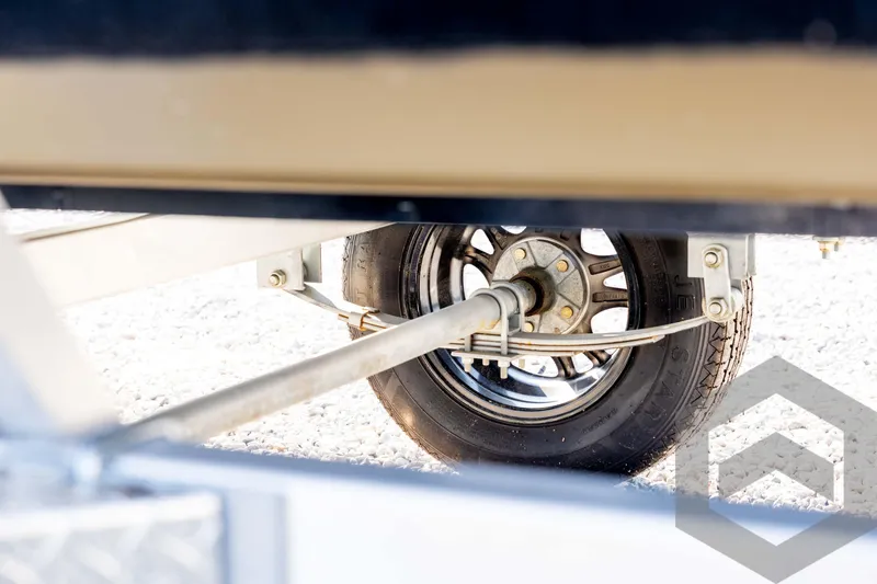 Slide: The Image of 2025 G3 Gator Tough 1652 VBW trailer wheel and suspension detail. - 27