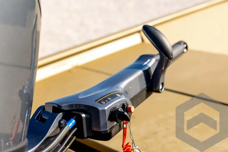 Slide: The Image of Close-up of 2025 G3 Gator Tough 1652 VBW boat control handle. - 45