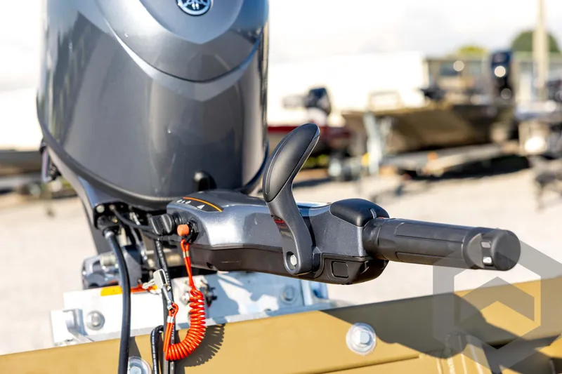 Slide: The Image of Close-up of 2025 G3 Gator Tough 1652 VBW boat motor handle. - 46