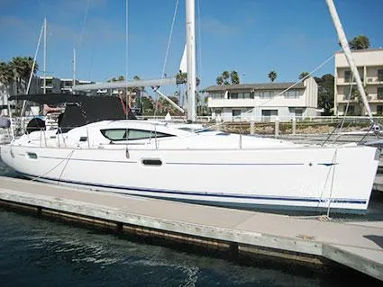 Slide: The Image of 2006 Jeanneau Sun Odyssey 42 DS sailboat docked at marina. - 7