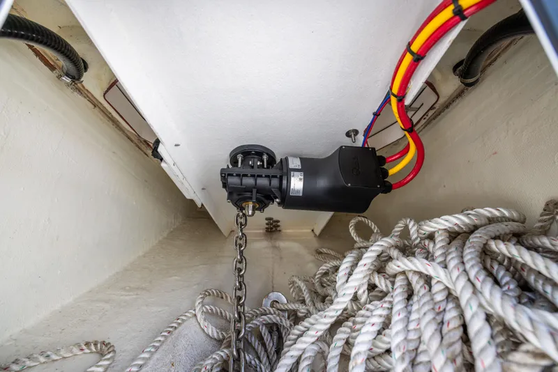 Slide: The Image of Anchor chain and ropes in 2024 Invincible 37 Catamaran storage compartment. - 37
