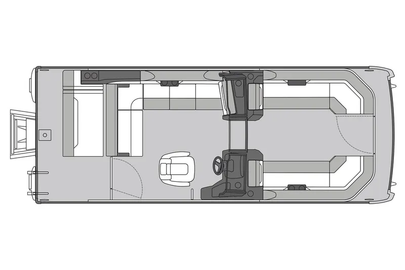 Slide: The Image of Manufacturer Provided Image: Top view layout of 2025 Princecraft Vectra 23 WRL pontoon boat. - 23