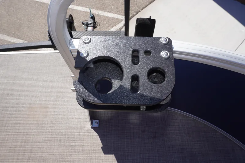 Slide: The Image of 2025 Sun Tracker Bass Buggy 16 XL Select cup holder and accessory mount detail. - 14