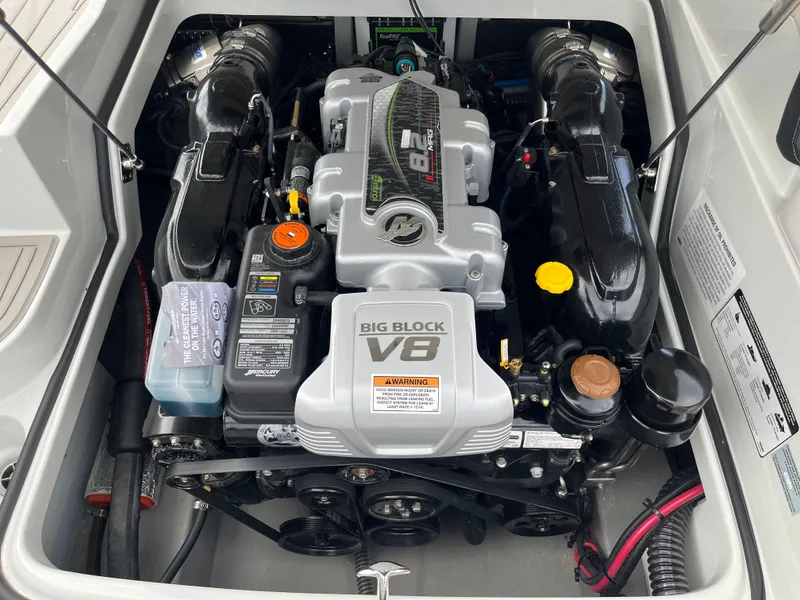Slide: The Image of 2026 Crownline 298 SS boat engine, featuring a powerful Big Block V8. - 14