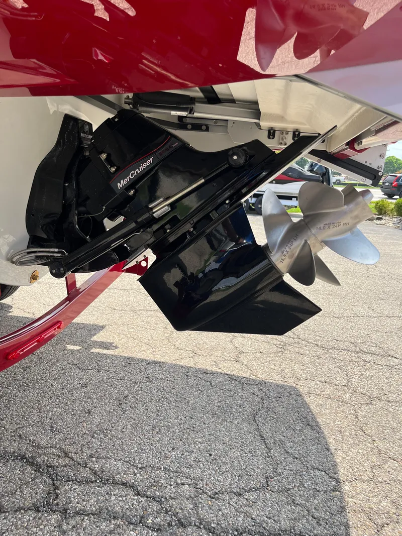 Slide: The Image of 2026 Crownline 298 SS boat with MerCruiser outdrive and stainless steel propeller. - 20