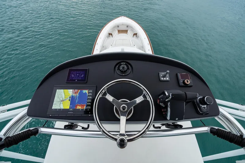 Slide: The Image of Valhalla Boatworks V-55 helm with advanced navigation systems, 2026 model. - 11