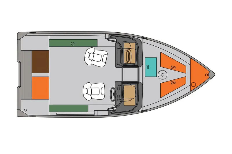 Slide: The Image of Manufacturer Provided Image: Top view of 2025 Princecraft Holiday 162 WS MAX boat layout. - 8