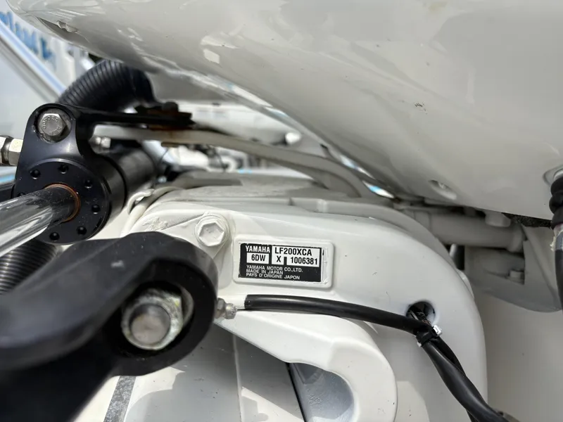 Slide: The Image of Close-up of Yamaha engine component on 2020 World Cat 280 CC-X boat. - 18