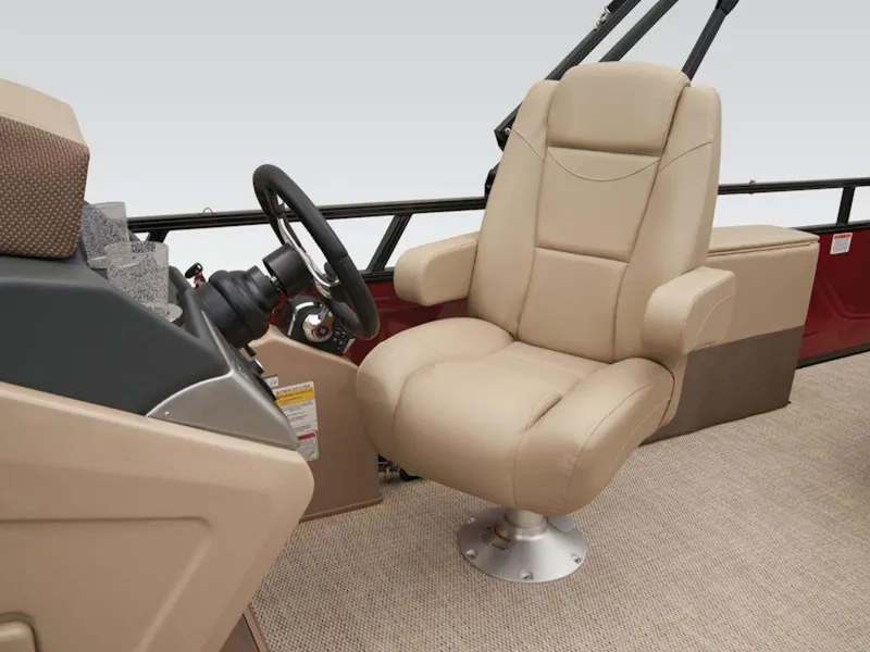 Slide: The Image of Luxurious captain's chair in 2024 Regency 250 DL3 boat interior. - 16