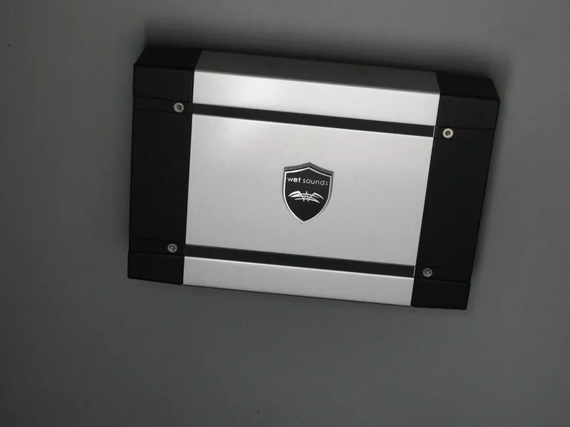 Slide: The Image of Wet Sounds audio amplifier installed in a 2014 Monterey M5 boat. - 34