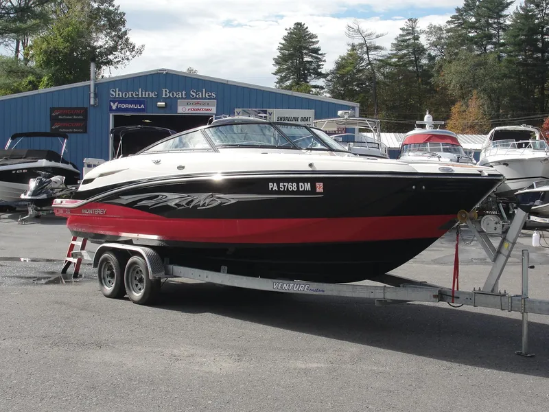 Slide: The Image of 2014 Monterey M5 boat on trailer at Shoreline Boat Sales. - 4