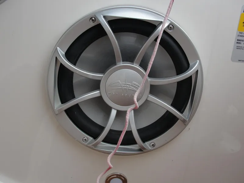 Slide: The Image of Close-up of a Monterey M5 2014 boat speaker with a rope. - 46