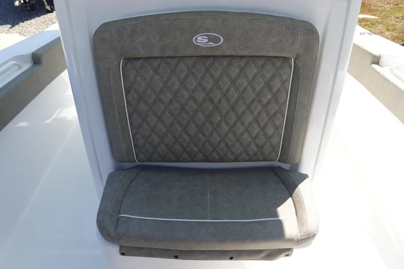 Slide: The Image of 2026 Sea Hunt Gamefish 27 boat seat with diamond-patterned upholstery. - 23