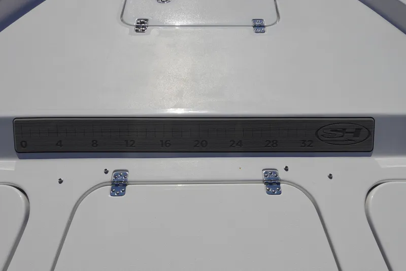 Slide: The Image of 2026 Sea Hunt BX 25 FS boat deck with built-in measuring ruler. - 28