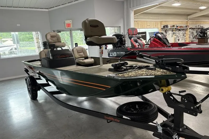 Slide: The Image of 2026 Tracker Bass Tracker® Classic Limited boat on display in showroom. - 6